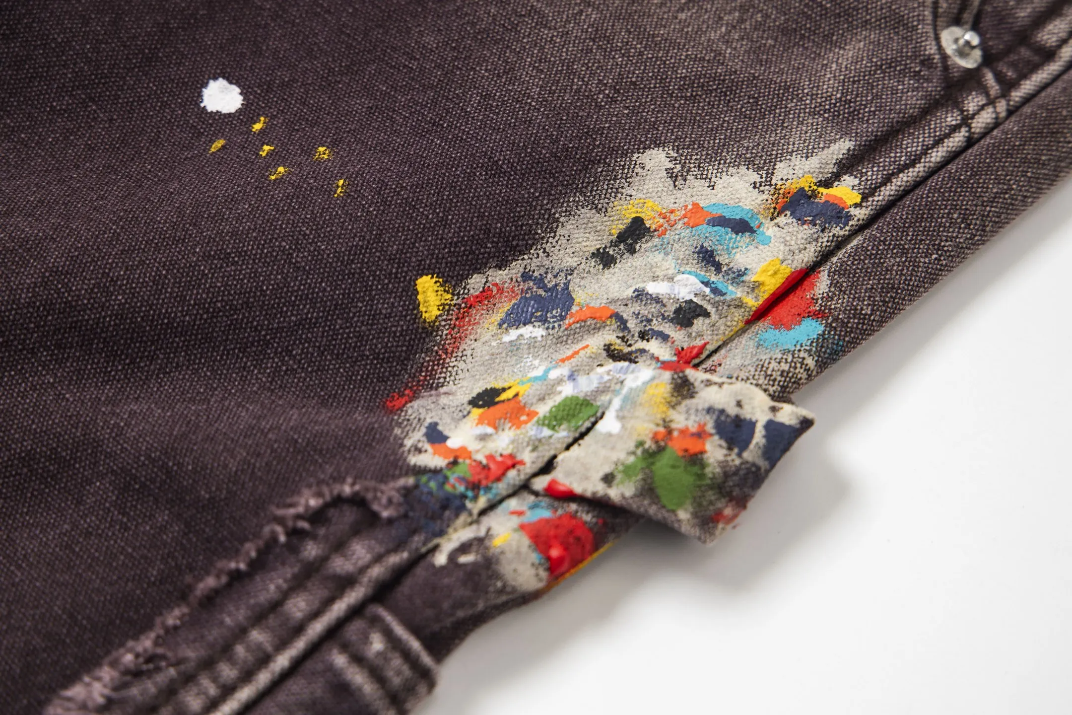 #8175 P250💰 GALLERY DEPT American retro splash-ink splicing micro-horn logging overalls raw-edged jeans - Original purchase and pattern making to truly restore the ultimate texture of Vintage - Original hardware accessories, washed and other elevators, QR code analysis are all purchased from the original factory, high degree of restoration, welcome to compare with a certain product ~ - Three-dimensional version Loose and comfortable, not picky about the figure, taller and slimmer, factory Seiko, original factory quality control, same style for men and women, can be matched with couples Versatile recommendation: must-have jeans for all seasons Size: S-XXL (28-36)